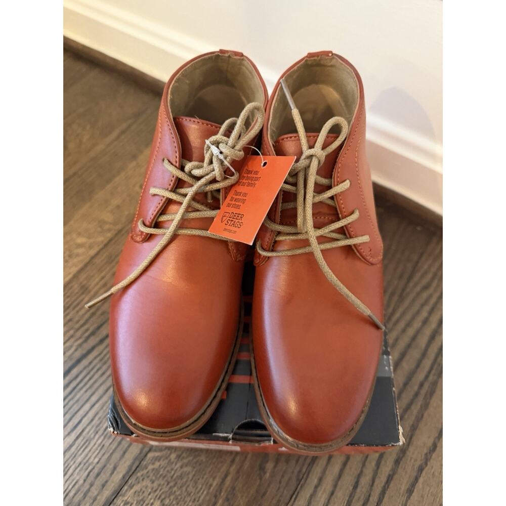 Deer Stags Boys Ballard Chukka Dress Boots size 2 M Brown Ankle NIB NEW